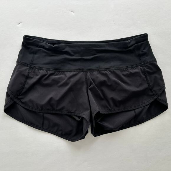Lululemon Speed Short Black Size 6 Original Fit Block It Pocket Run Gym Crossfit - Picture 2 of 7